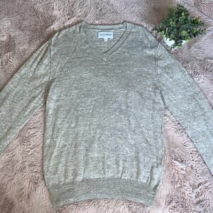 Lucky Brand White Label Tan Men's Cotton V-Neck Casual Sweater Small